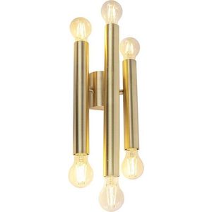 QAZQA tubi - Art Deco Wandlamp voor binnen - 6 lichts - D 100 mm - Goud/messing - Woonkamer | Slaapkamer | Keuken