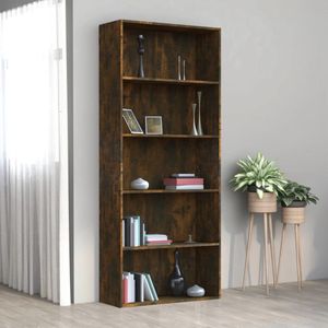 The Living Store Boekenkast Luxe - Gerookt Eiken - 80 x 30 x 189 cm