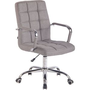 In And OutdoorMatch Bureaustoel Heino - Grijs - Stof - Hoge kwaliteit bekleding - Comfortabele bureaustoel - Klassieke uitstraling