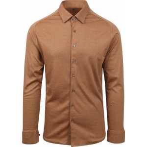 Desoto - Overhemd Strijkvrij Kent Bruin - Heren - Maat XL - Slim-fit
