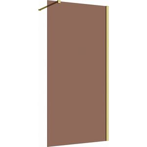 Inloopdouche 90x200 8mm Nano glas mat goud serie Silvio bronsglas