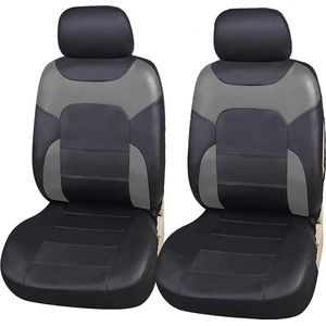 Autostoelhoezen voorstoelen zwart kunstleer autostoelhoesset universele auto-accessoires interieur stoelbeschermer.