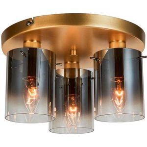 Brillants-sOsaki plafondlamp 3-vlammig goud/rookglass-s3x D45, E14, 42W, geschikt voor druppellampen (niet inbegrepen)