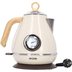 17 L Retrokleur Bakeliet Elektrische Waterkoker met 360 graden Roterende Basis - Automatische Uitschakeling en Droogkoken - 1850W Snelkoken Temperatuurmeter - Wit