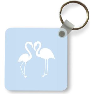 Sleutelhanger - Uitdeelcadeautjes - Flamingo - Silhouette - Pastel - Plastic