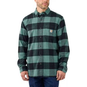 Carhartt Rugged Flex Flannel Plaid Slate Green Shirt Heren