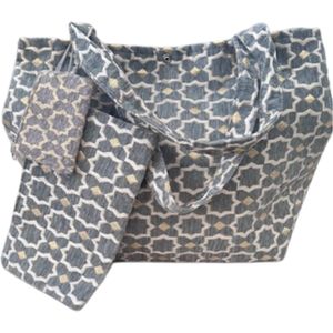 Shopper - Shopperbag - Strandtas - Boodschappentas - Trendy - Grote tas - Grijs