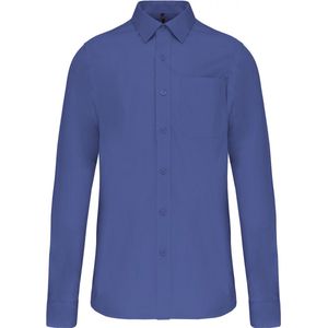 Overhemd Heren XXL Kariban Lange mouw Cobalt Blue 100% Katoen