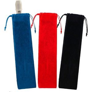 Sopraanblokfluittas fluwelen fluitetui - Geschikt voor fluiten, klarinetten, drumstokken - Pompoenfamilie - Zwart-rood-blauw - 37 x 6