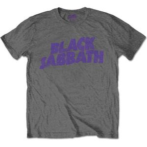 Black Sabbath - Wavy Logo Kinder T-shirt - Kids tm 8 jaar - Grijs