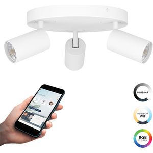 EGLO connect.z Telimbela-Z Smart Spot - GU10 - Ø 25 cm - Wit - Instelbaar RGB & wit licht - Dimbaar - Zigbee