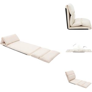 vidaXL Vloerstoel Loungebed - Crème - 216 x 56 x 9 cm - Microvezel - Chaise longue