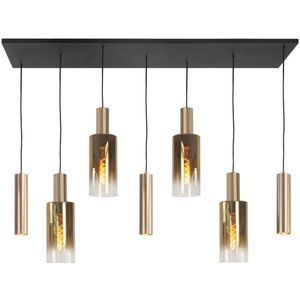 Highlight - Hanglamp Perugia 4+3 lichts L 130 cm zwart goud