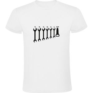 Flesopener Gereedschap Heren T-shirt | Bier | Monteur | Steeksleutel | Bout | Bouten | Klusjesman | Bouw | Bouwvakker | Shirt
