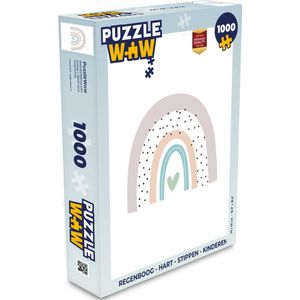 Puzzel Regenboog - Hart - Stippen - Kinderen - Kids - Legpuzzel - Puzzel 1000 stukjes volwassenen