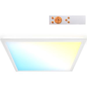 B.K.Licht - CCT LED Plafondlamp - dimbaar - paneel met afstandsbediening - indirect licht - 29,5 x 29,5 x 6 cm - 1.500Lm - 16W LED