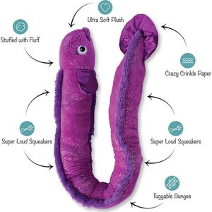 Petshop by Fringe Studio - 728008 - Kind of a big eel | XXL - Hondenspeelgoed - Speelgoed hond – Piepspeelgoed voor honden – Speelgoed met pieper - Knuffel hond - Honden speelgoed - Hondenspeeltje - Pluche speelgoed hond - Pluche hondenspeelgoed