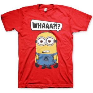 Minions Heren Tshirt -M- Whaaa?!? Rood