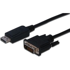 Digitus AK-340301-010-S DisplayPort-kabel DisplayPort / DVI Adapterkabel DisplayPort-stekker, DVI-D 24+1-polige stekker