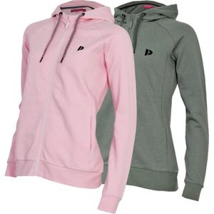 2-Pack Donnay - Vest met capuchon (Anna) - Sportvest - Dames - Shadow Pink/Jungle green (634) - maat XL