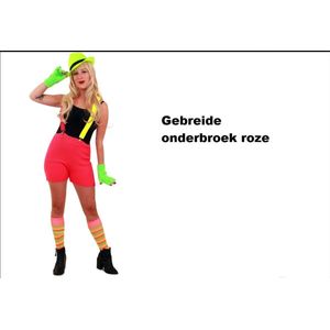 Gebreide onderbroek roze - Thema feest festival party carnaval ondergoed pyama party