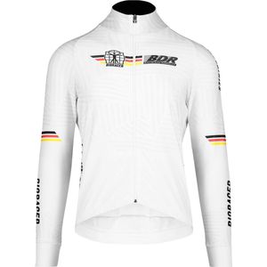 BIORACER Wielershirt Heren lange mouw - Official Team BDR - Model Icon Tempest - Iconische Witte Kleur - Wit - Maat S - Fietskleding voor Wielrennen