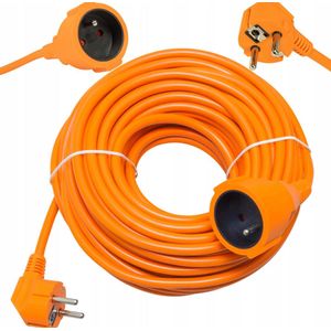 Stevige Oranje Verlengkabel 50m – Ideaal voor Tuin, Bouw en Camping!