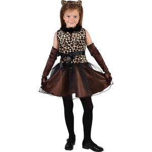 Magic By Freddy's - Leeuw & Tijger & Luipaard & Panter Kostuum - Jachtluipaard Cheetah Afrika - Meisje - Bruin - Maat 164 - Carnavalskleding - Verkleedkleding