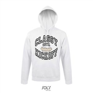 Hoodie 3-161 Classy until Kickoff - Wit, 3xL