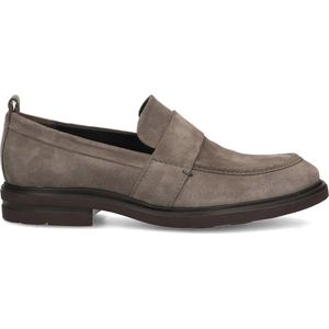 Manfield - Heren - Grijze suède loafers - Maat 42