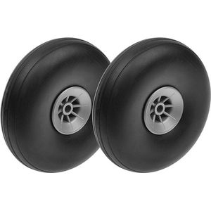 Revtec - Vliegtuig wielen - Rubber met Nylon velg - 73mm - As Dia. 4mm - 2 st