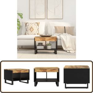 vidaXL Salontafel Mangohout - 55x50x40 cm Bijzettafel - Salontafel - Mangohout Meubilair - Houten Bijzet Tafels - Vintage Bijzettafels