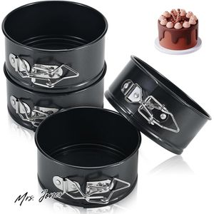 Mrs. Jones 4-inch springvorm pannen set 4 stuks anti-aanbakpan verwijderbare bodem bakpannen voor mini-cake pizza's en quiches cheesecakes .