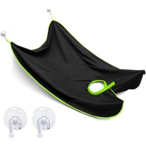Baardschort 2 Stuks Met 4 Zuignaphaken - Waterdicht Baardtrimmer Slabbetjes - Baardhaarverzameling Cadeau voor Mannen (Zwart)