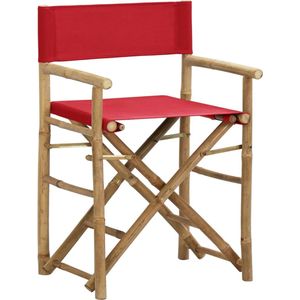 vidaXL Regisseursstoelen - Set van 2, Rood Bamboe Regisseursstoel - Bamboestoel - Tuinset - Buitensteun - Lounge Stoel - Tuinstoel - Klapstoel - Outdoor Furniture