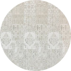 Vintage rond vloerkleed - Patchwork - Tapijten woonkamer - Carrara Grijs - 280cm ø