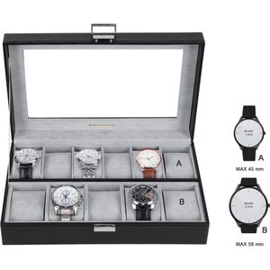 Horlogedoos \ horloge opbergbox | kijkdoos | horlogedoos | Horlogekist - watch box jewelry box / 6 compartments