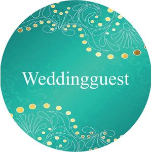 6 Buttons Arabic Theme Weddingguest aqua blue gold - button - huwelijk - bruiloft - trouwen - arabic