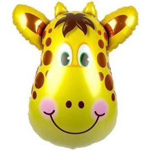 Giraffe ballon - 89x78cm - XL - Versiering - Thema feest - Verjaardag - jungle - Dieren - Jungle versiering - Folie Ballon - Ballonnen - Helium ballon