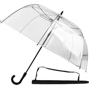 Bell Paraplu Transparant Groot XXL Diameter 112 cm Transparante Paraplu Transparante Paraplu Bruiloft XXL Bruid en Bruidegom Paraplu Transparant Inclusief Draagtas Zwarte Rand,