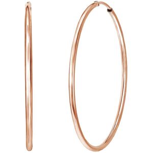 Lucardi Dames Oorringen roseplated 50mm - Oorbellen - Cadeau - Echt Zilver - Rosékleurig