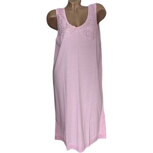 Dames katoenen mouwloos nachthemd XL roze