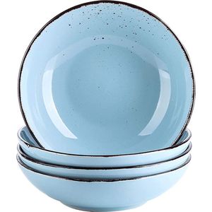 serveerschaal set \ soepborden, grote salade serveerschalen, witte ondiepe soepkom, magnetronbestendig, dishwasher safe, serving bowl - bordenset