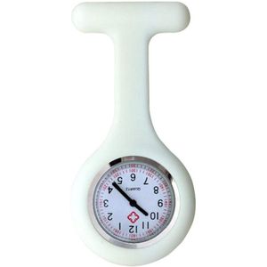 Fako® - Verpleegstershorloge - Zusterhorloge - Verpleegster Horloge - Siliconen RVS XL - Wit