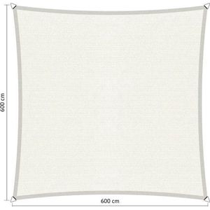 Shadow Comfort® Vierkantige schaduwdoek - UV Bestendig - Zonnedoek - 600 x 600 CM - Arctic White