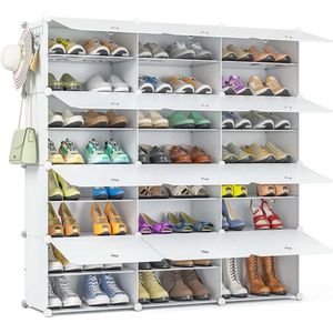 Living Nine Schoenenkast - Wit - 48 Paar Schoenen - Schoenenrek