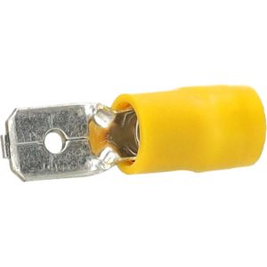 Intercable Q-serie DIN geïsoleerde vlaksteekhuls 4-6 mm² 6,3x0,8 messing - geel per 100 stuks (ICIQ668FS)