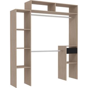 Concept-U - Uitbreidbare houten kleedkamer met 2 kasten, 4 planken en 1 lade ELYSEE