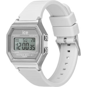 Ice Watch ICE digit retro - Metal silver mirror - White 022734 Horloge - Siliconen - Wit - Ø 33 mm