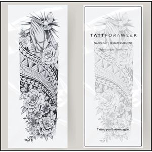 Nep tattoo sleeve geloof | Tattoo sleeve voor volwassenen | Blijft 15 dagen zitten | tattforaweek